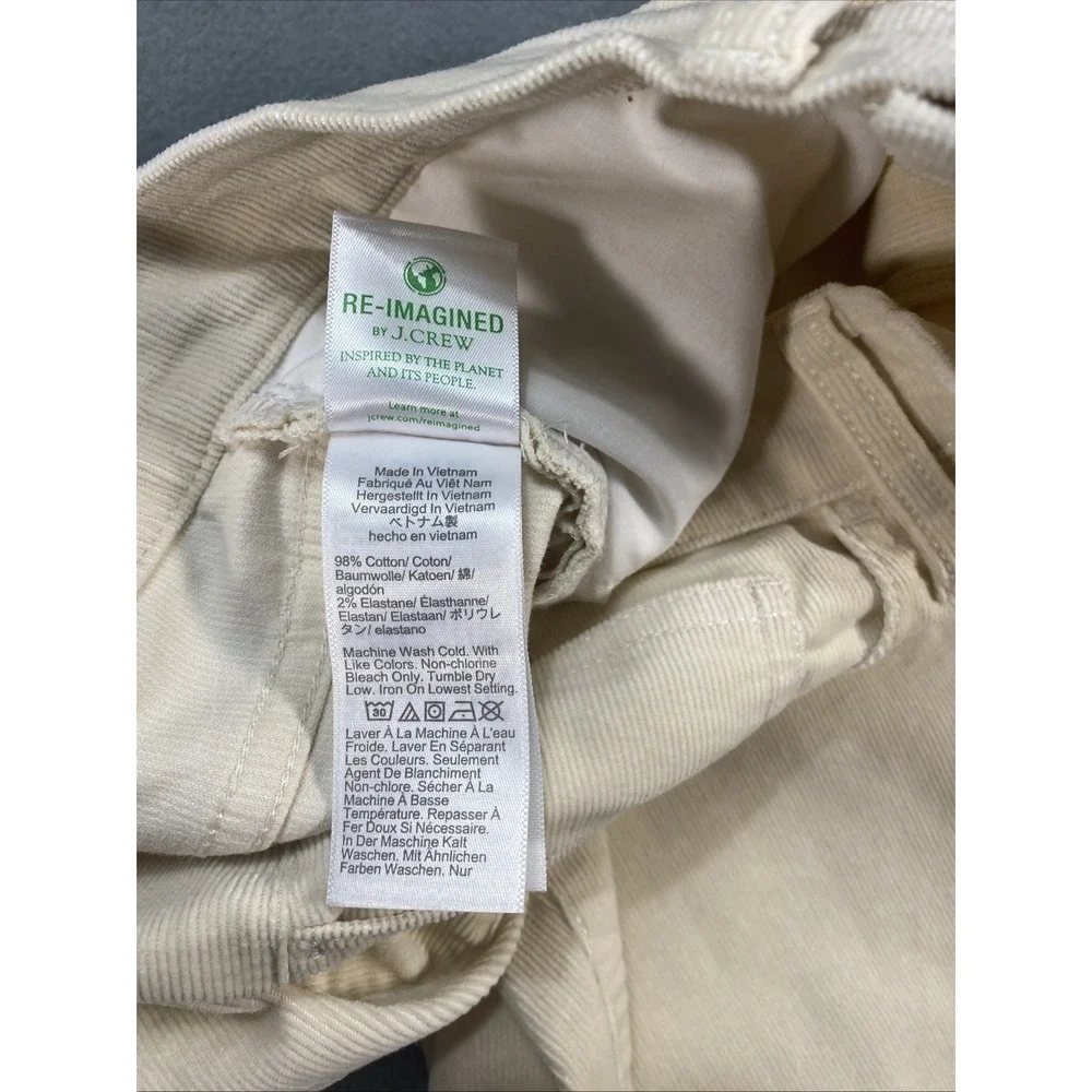 J. Crew Womens 29 Tall Corduroy Chino Pants Beige Preppy Light Academia